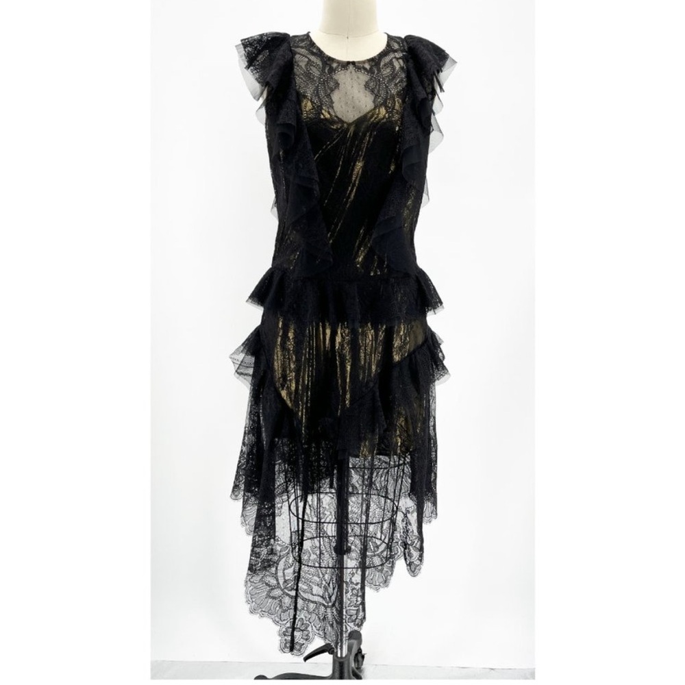 BCBG MAXAZRIA Kailin Lace Ruffle Party Dress~8